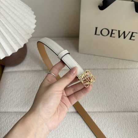 High-volume release: Loewe pebbled leather belt. Anchor buckle, 2.0cm wide, 5-ho - Click Image to Close
