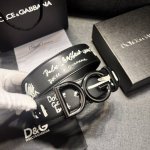 Dg width 4.0cm Dolce&Gabbana new black printed calfskin belt, modern and capable