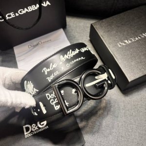 Dg width 4.0cm Dolce&Gabbana new black printed calfskin belt, modern and capable