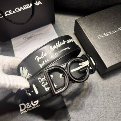 Dg width 4.0cm Dolce&Gabbana new black printed calfskin belt, modern and capable