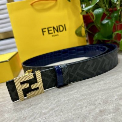 Fendi Same style as Fendi counters Width 4.0cm Double loop reversible belt Ff sn