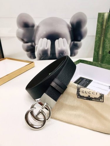Gucci Double-Sided Leather Belt, Crafted From Woven Leather And Adorned With A G