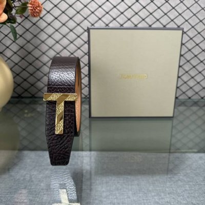 Tom Ford's latest trendy double-sided top-grain cowhide leather model, 3.8mm wid