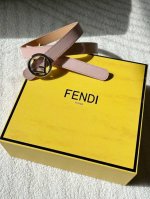 Fend I Fendi counter same style women's thin belt, width 2.0Cm Pink first layer