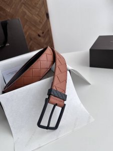 Bv new men's braided belt, pure handmade Intreccio large plaid woven double-side