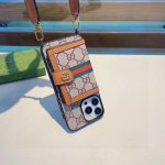 Gucci Card Holder Original Leather Series Mobile Phone Case Two-In-One Hanging H