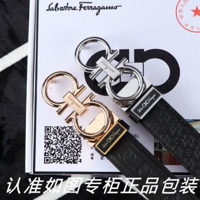 Belt: Original Ferragamo leather belt. Made of 100% top-grain cowhide, guarante