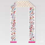 Lvx Murakami Takashi's white tri-color heavy return L 100% mulberry silk 120