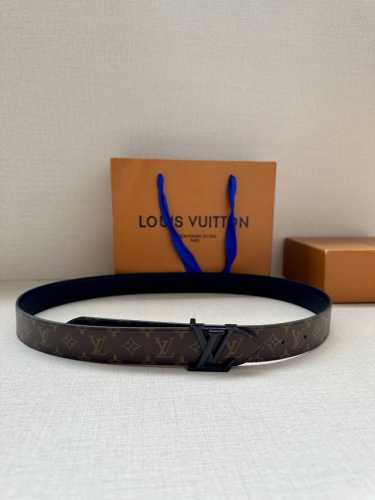 3.0 Wide Lv Flowergram Round Double-Sided Belt Reinterprets Louis Vuitton's Clas