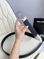 Special Montblanc Width 3.5Cm Made From Top-Grain Cowhide Premium Needle-Stitche