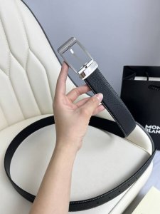 Special Montblanc Width 3.5Cm Made From Top-Grain Cowhide Premium Needle-Stitche
