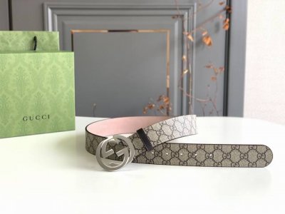 Delivery Counter Full Gift Box Gucci Belt Imported Black Pvc Pattern With Italia