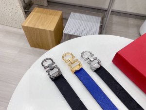 Ferragamo, one side black, one side blue, authentic size 3.5cm, Italian importe