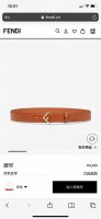 Fendi First buckle belt, unisex, 3.5cm wide, same style as in Fendi boutiques, m