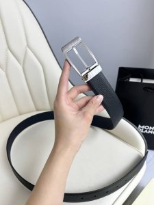 Special Montblanc Width 3.5Cm Made From Top-Grain Cowhide Premium Needle-Stitche