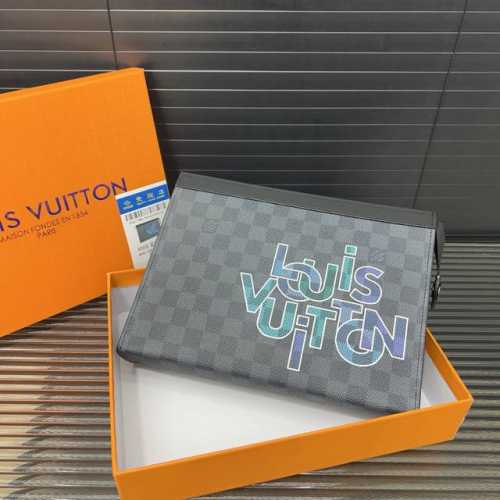 Louisvuitton Lv Pochette Voyage handbag for men, clutch bag, toiletries bag, rea
