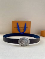 3.4 Width This Lv Heritage Double-Sided Belt Features Grain-Textured And Smooth