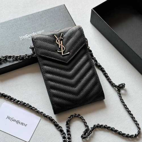 Color: Black Size: 18X11 Yves Saint Laurent multifunctional mobile phone bag, s