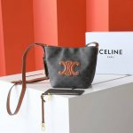 New Arrival | Celin* Cuir Triome Small Logo-Printed Cowhide Bucket Bag Continui