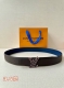 Lv Heritage Double-Sided Belt 3.4 Inches Wide Crafted From Grained Leather And N