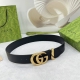 5.0 Cm Gucci Wide Belt, Double-Sided Full-Grain Leather, Length: 75.80.85.90.95.