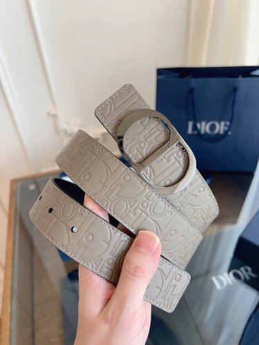 Dior enhanced version French original leather, khaki embossed full leather quali