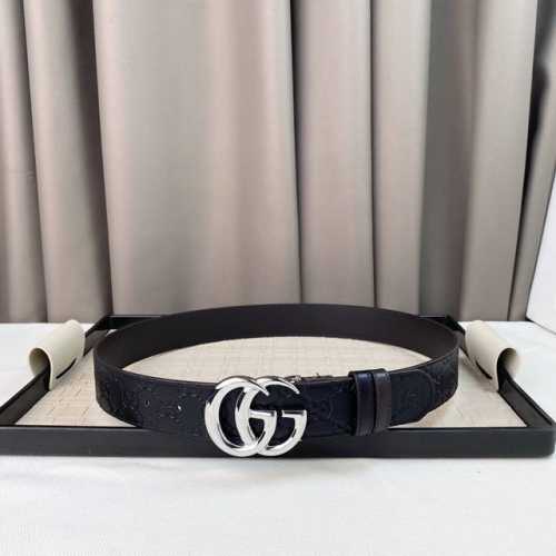 Gucci! Width 3.8 Cm, Original Factory Craftsmanship. Double-Sided Top-Grain Leat