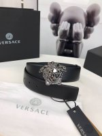 Versace This Leather Belt Features The Iconic Versace Medusa Head Buckle, A Stat
