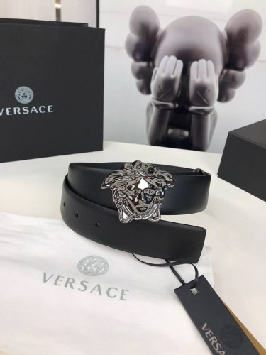 Versace This Leather Belt Features The Iconic Versace Medusa Head Buckle, A Stat