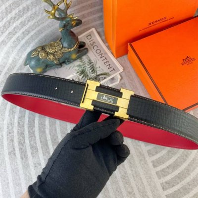 Herm S Special Leather Belt Series, Original Factory-Made Premium Stainless Stee