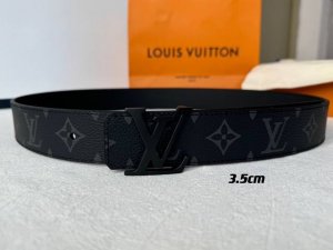 Lv Monogram Eclipse Reversible Belt. Made of canvas with calfskin on the front a