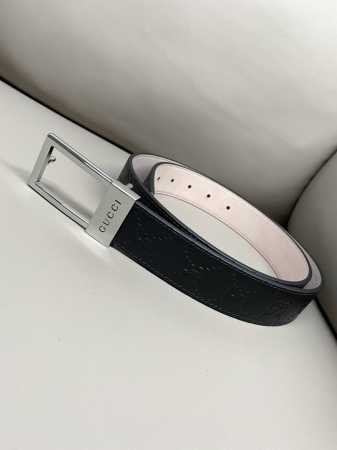 Gg Gucci 3.5cm wide imported cowhide hot-embossed belt with exquisite hardware. - Click Image to Close