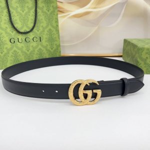 Gucci 3.0 New Cc Embossed Copper Buckle with Double-Sided Top-Grain Leather, Sty