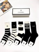 comes with packaging 5 pairs per box Chanel classic letter embroidered logo pur
