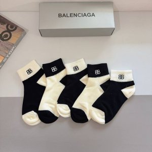 5 pairs per box with packaging Balenciaga new embroidered pure cotton socks, cl