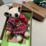 Burberry OEM P bear pendant, Burberry plaid trench coat bear shoulder rivet keyc