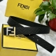 Fendl Fendi 40Mm Wide Double-Sided Genuine Calf Leather With A Single Rhodium-Pl