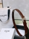 Celine 23 Small Triomphe Taurillon Leather Belt Bronze Taurillon. Mid-waist, gol