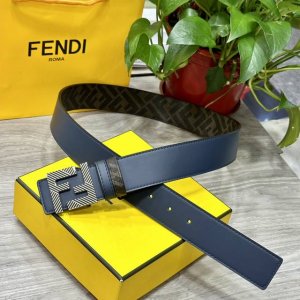 Fendi Fendi counter same style 4.0cm width double ring reversible belt Ff press