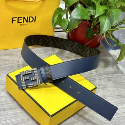 Fendi Fendi counter same style 4.0cm width double ring reversible belt Ff press