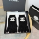Popular Chanel Fall/Winter Wool Knit Gloves (Packaging Included) - Solid Color