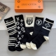 Packaged as a box of 5 pairs of Louis Vuitton super popular classic logo knee-h