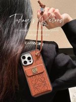 Loewe.Loewe flip cover card slot phone case short wrist strap card slot phone ca