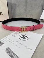 Width 3.0cm Chanel women's belt new soft imported calfskin gold and silver squar