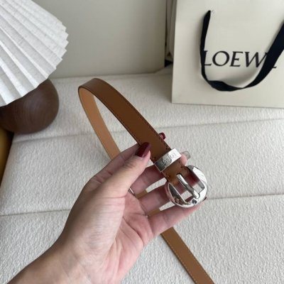 Loewe smooth cowhide leather Ebble belt, with Anagram Ebble buckle, 2cm wide, f