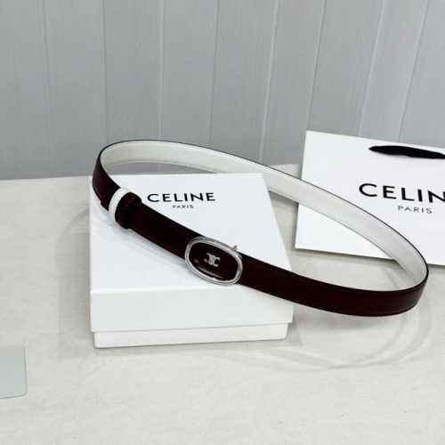 Celin E New 3D Buoy Buckle Women's Belt, Italian Imported Calfskin with Brass Bu