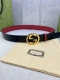 Width 4.0 Cm Gucci Double-Sided Belt, One Side Features Gg Supreme Canvas, The O