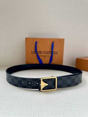 lv Initiales3.4 Wide Belt Made Of Monogram Eclipse Canvas And Pure Cowhide. T