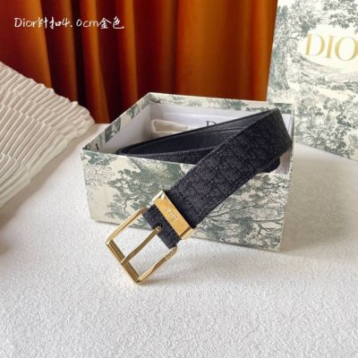 Dior Belt, 40Mm Wide, Adorned With Black Oblique Print, Paired With Black Graine