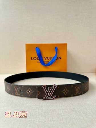3.4 Wide Lv Double-Sided Belt Crafted From Genuine Leather In A Modern Design, A - Click Image to Close